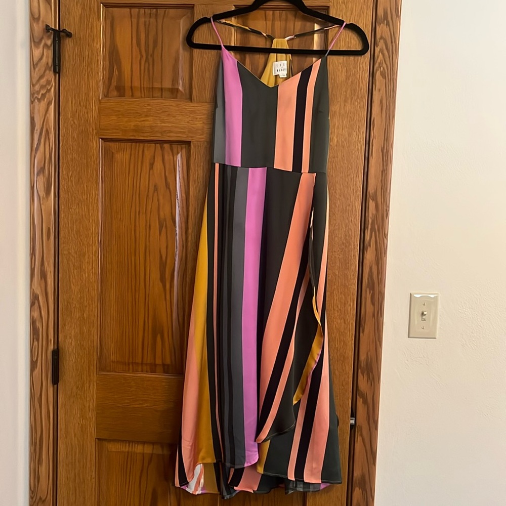 Striped wrap dress